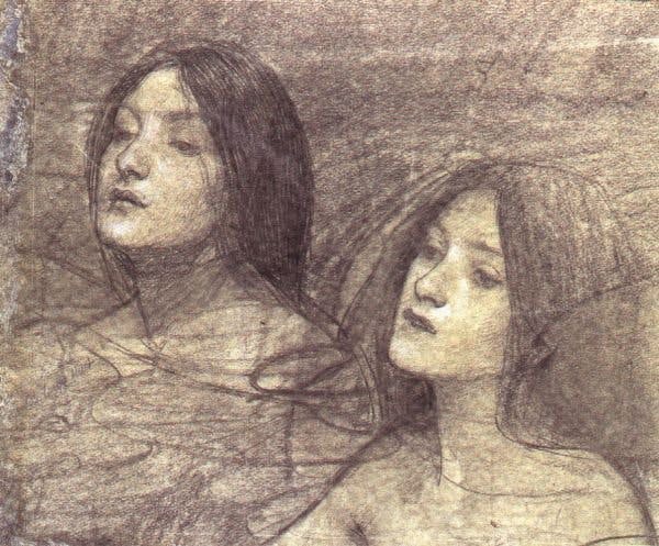Hylas and the Nymphs - Study of Two Nymphs