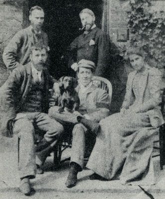 Photo of John William Waterhouse with friends