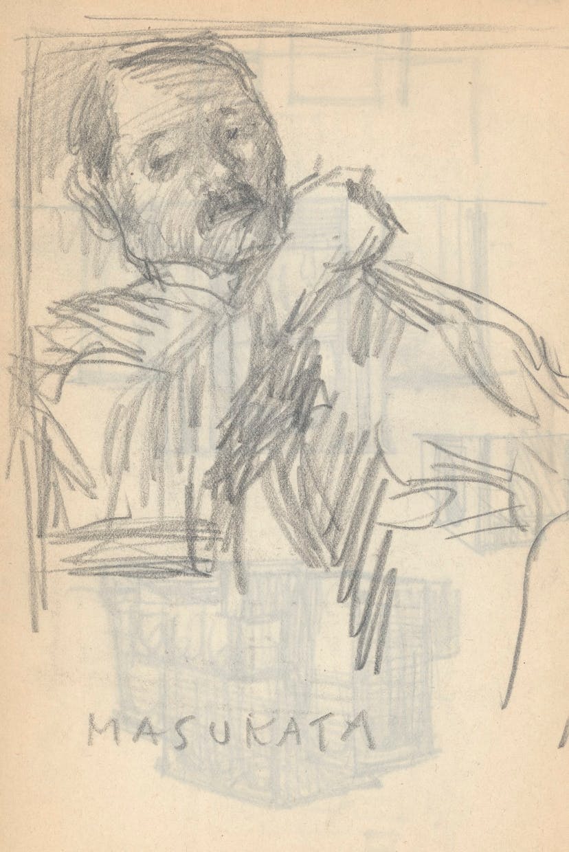 Sir Frank Brangwyn, Portrait sketch of Kojiro Matsukata