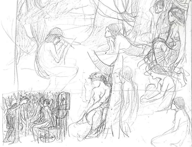 Page from a John William Waterhouse sketchbook