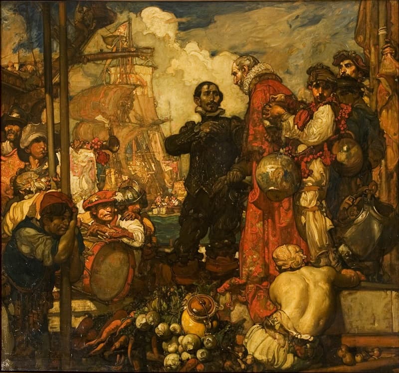 Sir Frank Brangwyn, Departure of Sir James Lancaster for the East Indies, 1594