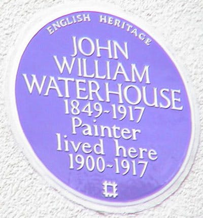 English Heritage Blue Plaque for John William Waterhouse
