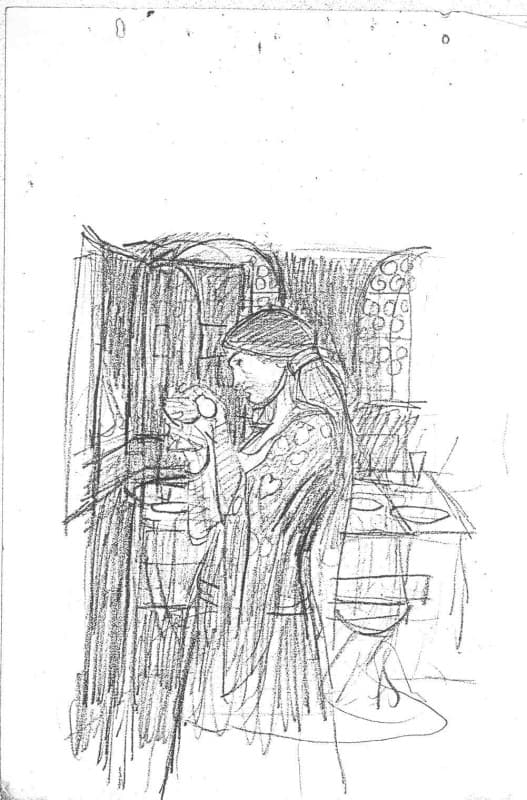 Page from a John William Waterhouse sketchbook