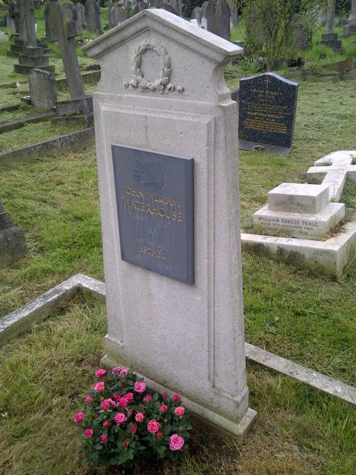 Photo provided by the Friends of Kensal Green Cemetery of the restoration of John William Waterhouse's grave.