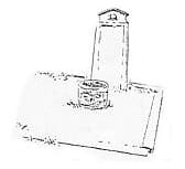 Sketch drawing of John William Waterhouse's grave